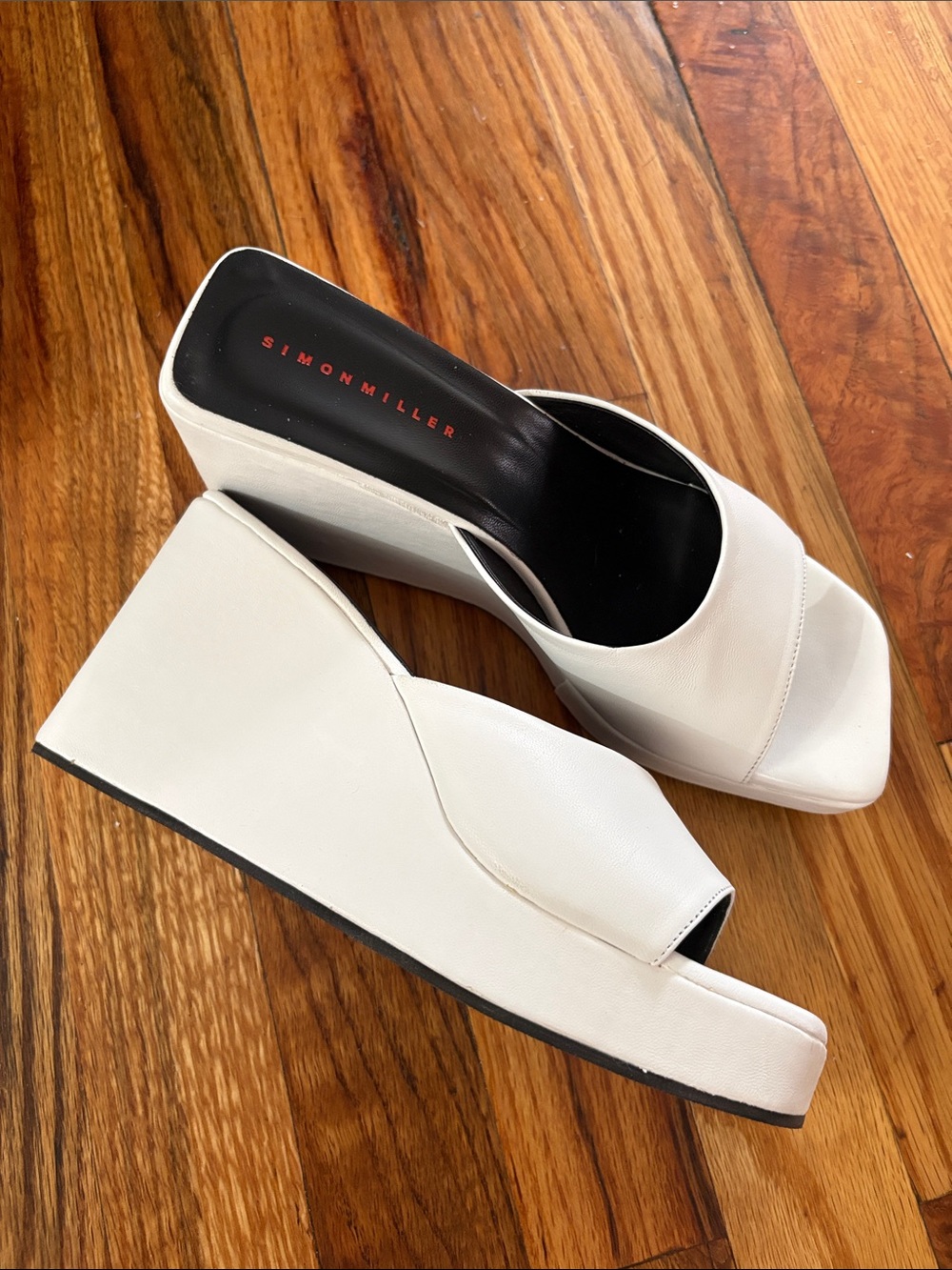 Simon Miller Level Wedge Slides White 36 - Picture 2 of 10